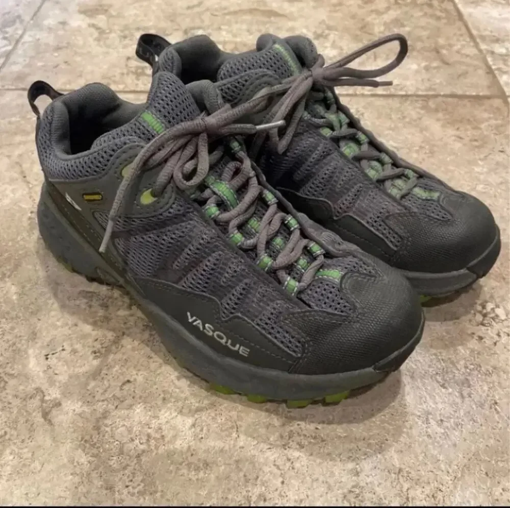 Vasque Velocity Green Gray Hiking Shoes Sneaker Gore-Tex Women 8.5
